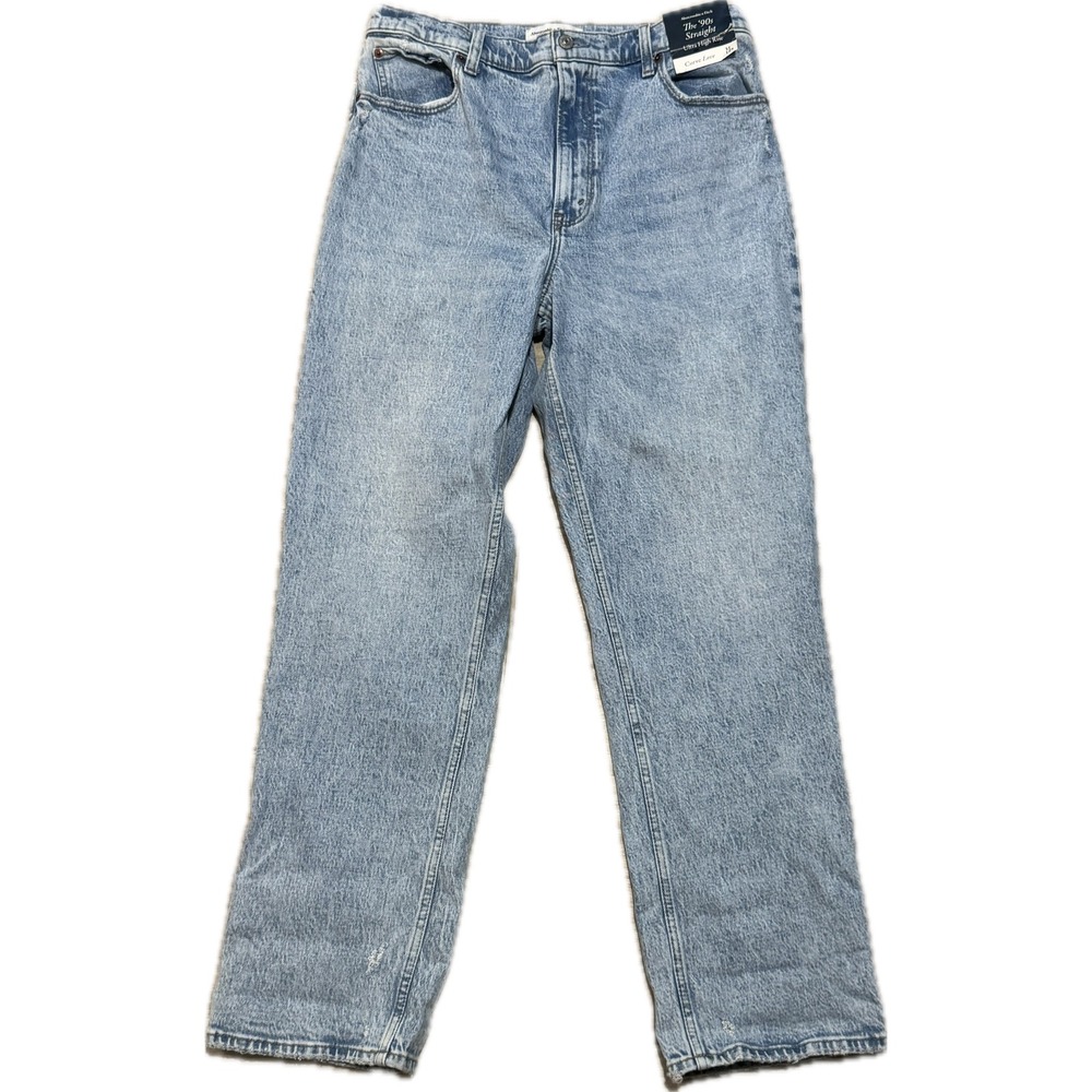 Abercrombie & Fitch Curve Love The 90s Straight Ultra High Rise Jeans 31 12R NEW